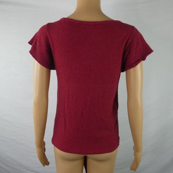 Madewell Tie Front Marin Tee Ribbed Cap Sleeve Textured T Shirt Top Blouse Small - Picture 9 of 9